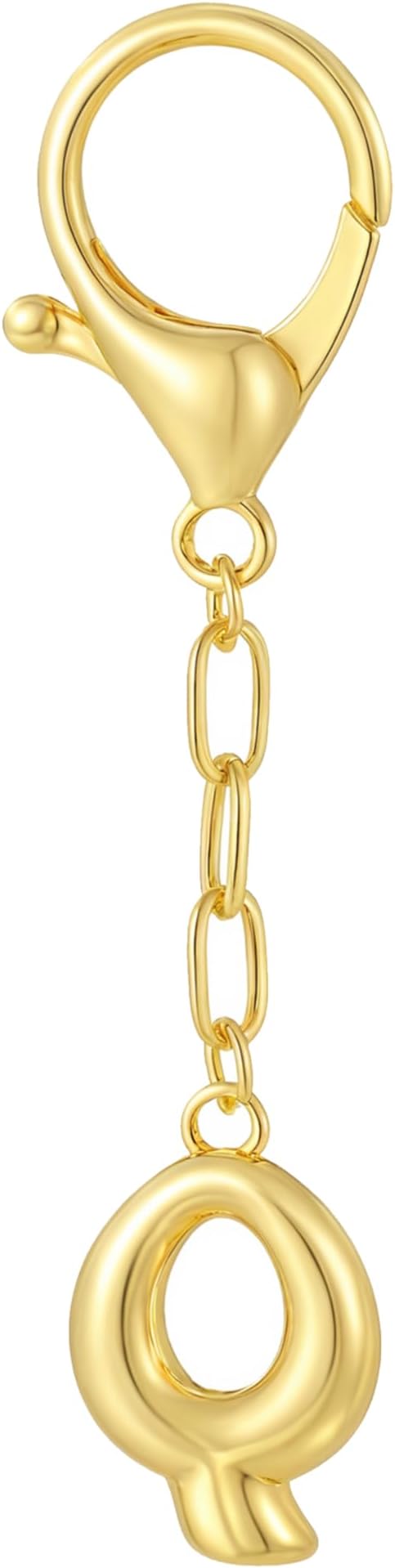 Gold Bubble Initial Keychain Charm for Women Chunky Bag Purse Charms A-Z Letter Key Chains for Handbag Accessories