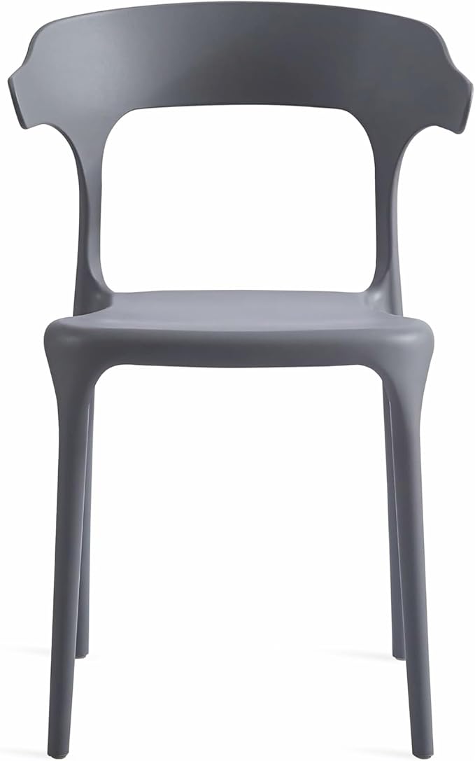 Modern Stackable Dining Chair Set, No Assembly, Plastic Chair, Patio Chair - Image 8