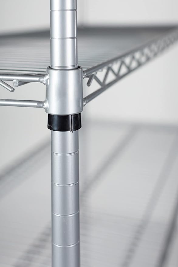 Omega Shelving Storage | 2 Tier Starter Shelving Unit 12" Deep x 30" Wide x 14" High - 800 lb Weight Capacity per Shelf, Adjustable Wire Shelving, Tool-Free Assembly |Grey Shelving