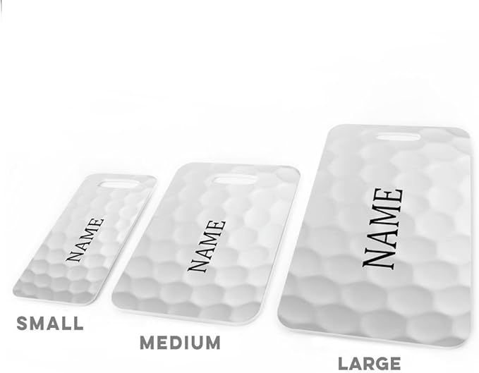 ChalkTalkSPORTS Golf Luggage Tag | Personalized Golf Ball Graphic | Medium
