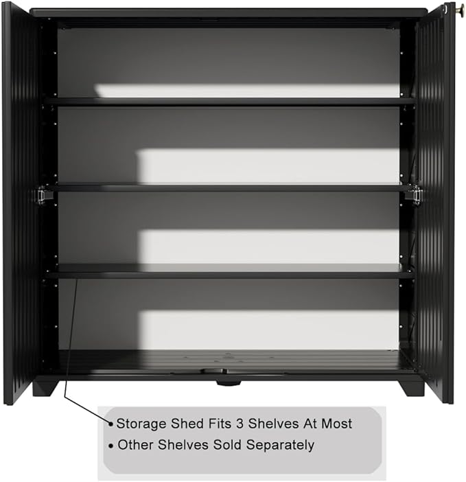 KINYING Outdoor Storage Cabinet Waterproof, 60 Gallon Resin Outdoor Storage Shed - Image 6