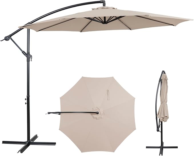 10FT Outdoor Offset Umbrella, Cantilever Patio Umbrella by AEOutdoorUSA
