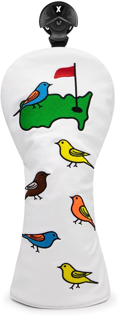 1 Pcs Montela Golf Club Covers,Colorful Birdie Tee 3 Wood Headcover Driver Headcover Fairway Wood Head Covers Hybrid Headcover Leather Golf Head Covers for Odyssey Scotty Cameron Taylormade