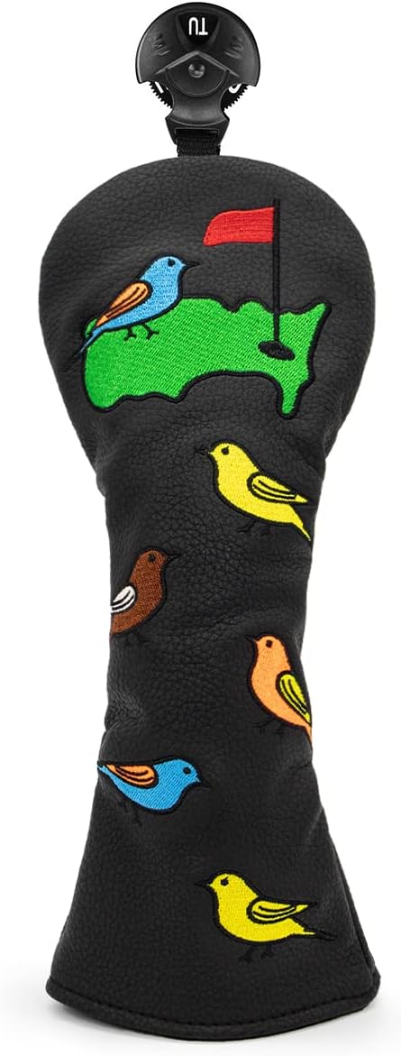 1 Pcs Montela Golf Club Covers,Colorful Birdie Tee 3 Wood Headcover Driver Headcover Fairway Wood Head Covers Hybrid Headcover Leather Golf Head Covers for Odyssey Scotty Cameron Taylormade