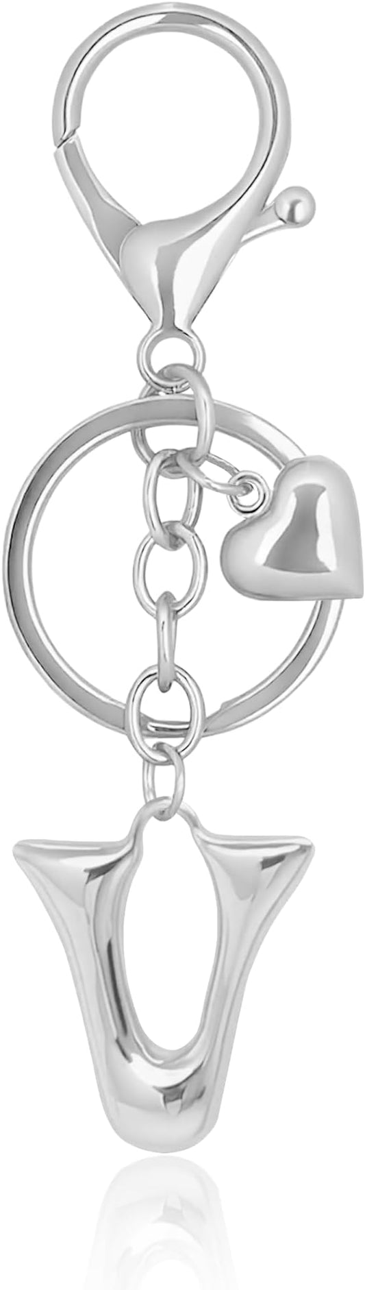 Gold Bubble Heart, Cherry, Bow & More Designs Letter Initial Keychain Bag Charms – Cute Purse Charms for Handbags