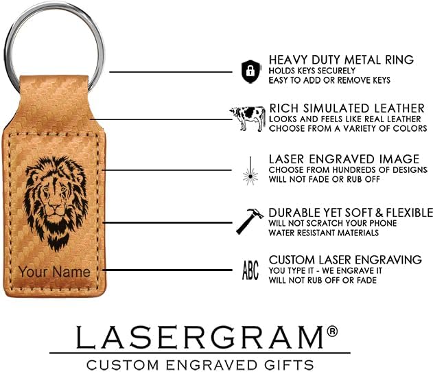 LaserGram Rectangle Keychain, Disc Golf, Personalized Engraving Included