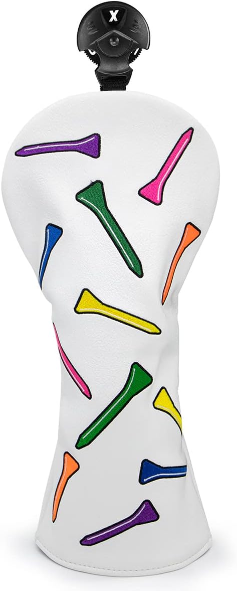 1 Pcs Montela Golf Club Covers,Colorful Birdie Tee 3 Wood Headcover Driver Headcover Fairway Wood Head Covers Hybrid Headcover Leather Golf Head Covers for Odyssey Scotty Cameron Taylormade