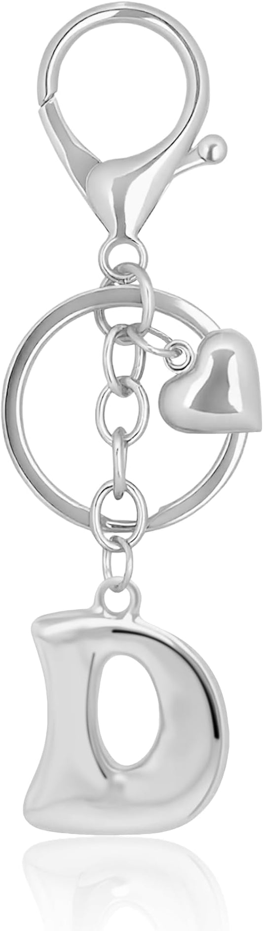 Gold Bubble Heart, Cherry, Bow & More Designs Letter Initial Keychain Bag Charms – Cute Purse Charms for Handbags