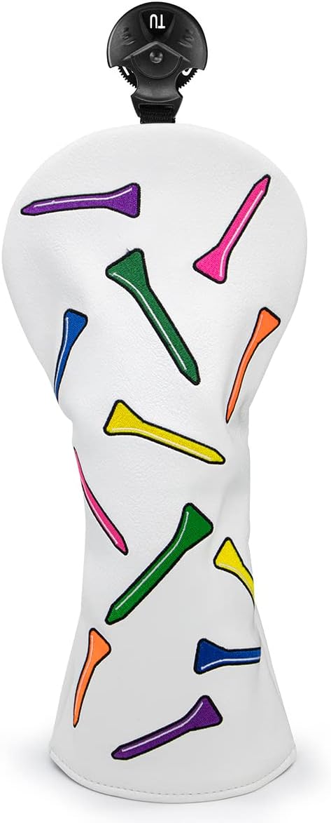 1 Pcs Montela Golf Club Covers,Colorful Birdie Tee 3 Wood Headcover Driver Headcover Fairway Wood Head Covers Hybrid Headcover Leather Golf Head Covers for Odyssey Scotty Cameron Taylormade