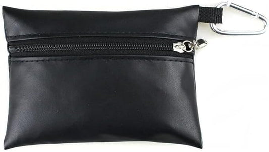 1Pc Black Mini Golf Tee Pouch Bag, Golf Ball Tee Storage Bag Leather Golf Tees Pocket with Zipper, Golf Supplies Accessories Golf Club Bag Accessories Golf