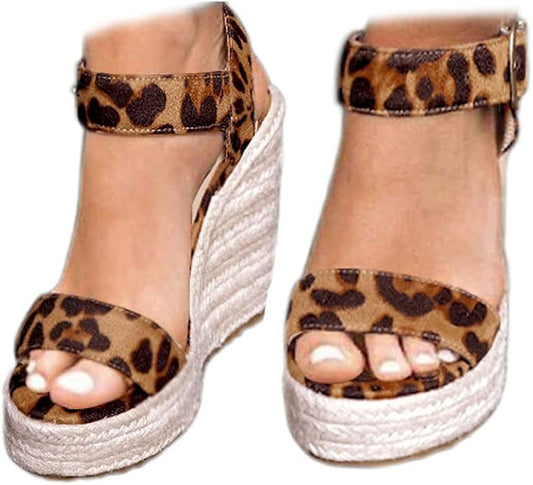 VICKI·VICKI Wedges for Women Platform Sandals Wedge Heels for Sandals Comfortable Summer Espadrille Shoes Ankle Strap&Open Toe