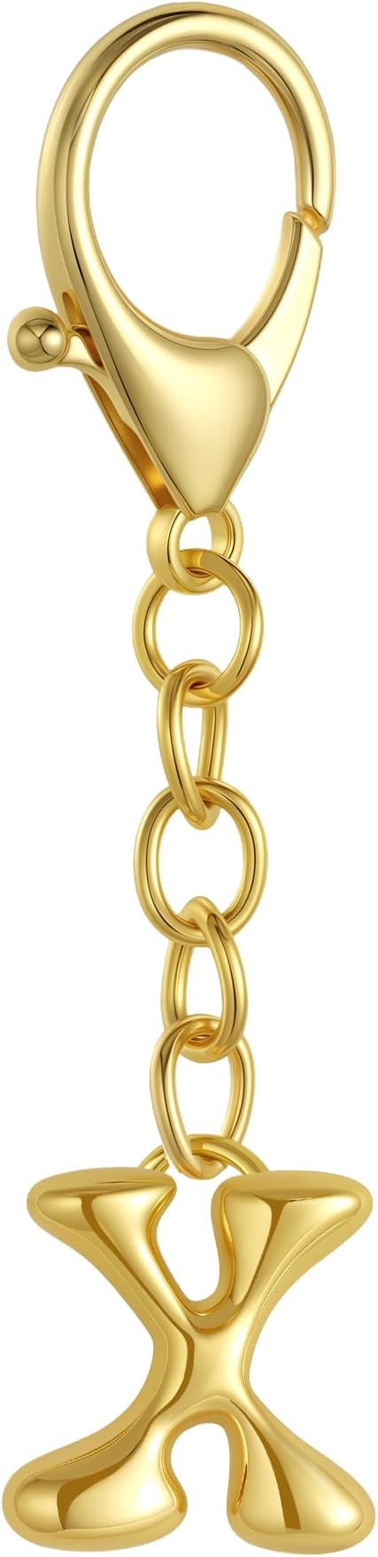 Bubble Gold Letter Bag Charms for Women, Cute Initial Keychain for Handbags, Purse Charms Birthday Christmas Gifts