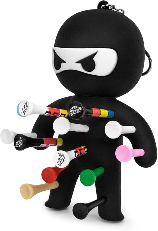 Golf Tee Holder, Ninja Portable Funny Golf Tees Holder Keychain Golf Gift Golf Accessories for Men & Women