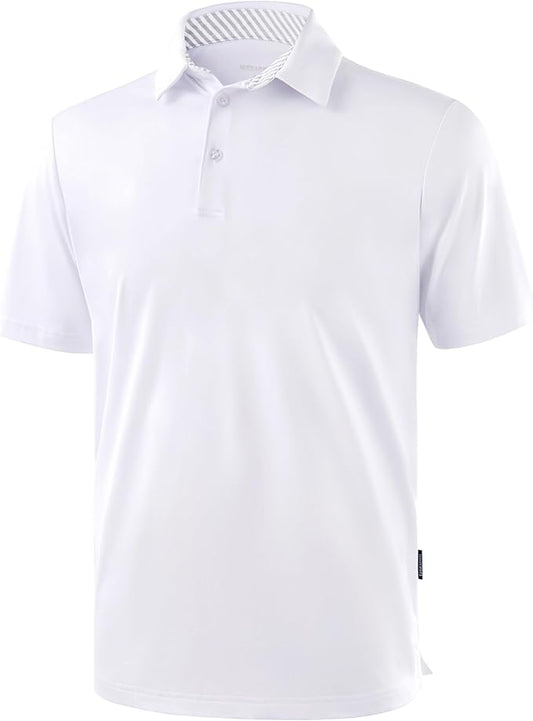 Golf Shirts Heather Polo Short Sleeve Dry Fit Lightweight Moisture Wicking Collared Shirts Casual Athletic Business