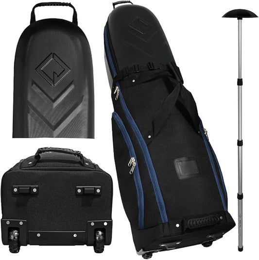 CaddyDaddy Enforcer Golf Travel Bag Crush Resistant Hard Top Protection, 1 Year Full Replacement Coverage, Durable Thick Nylon, Wheels & Lockable XL Zippers. Case for Transporting Clubs on Airlines