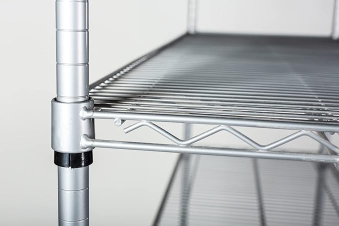 Omega Shelving Storage | 2 Tier Starter Shelving Unit 24" Deep x 54" Wide x 36" High - 800 lb Weight Capacity per Shelf, Adjustable Wire Shelving, Tool-Free Assembly |Grey Shelving