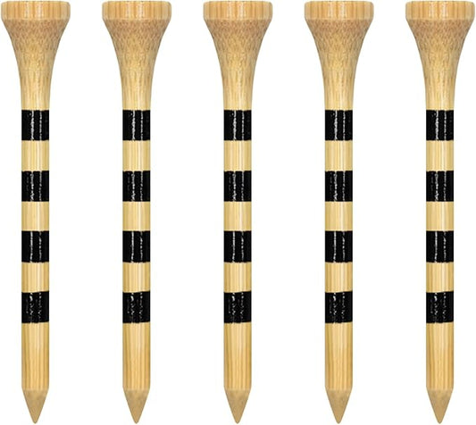 Wooden Golf Tees 3-1/4", 2-3/4", 2-1/8", 1-1/2" Available, 100 Count (Natural Color, White, Black, Blue, Red, Green, Yellow, Pink, Orange)