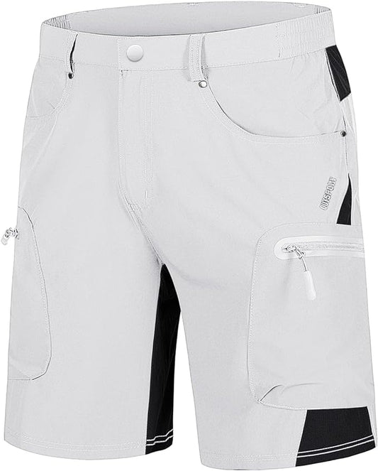 TACVASEN Men's Hiking Cargo Shorts 10" with Zipper Pockets Quick Dry Casual Stretch Golf Work Short Outdoor Summer