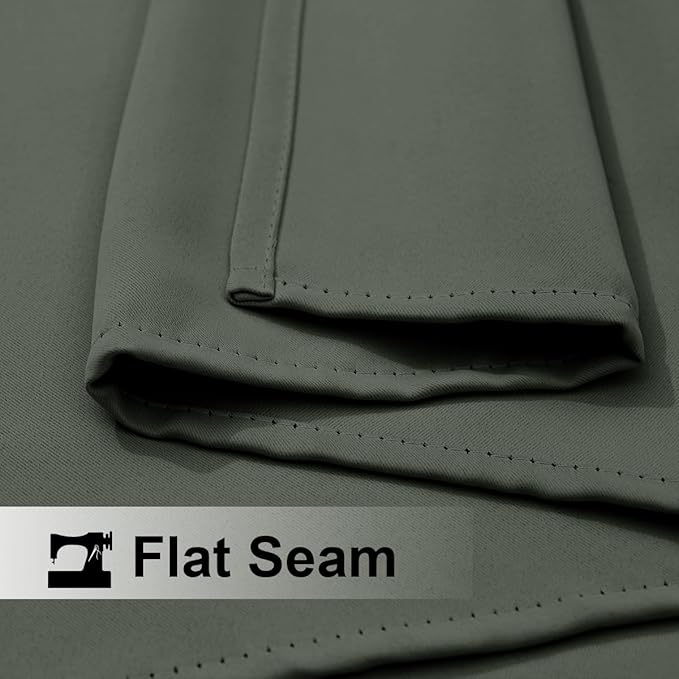 NICETOWN Outdoor Curtains Waterproof Fixed Bottom W52xL95 Greyish Green | - Image 5