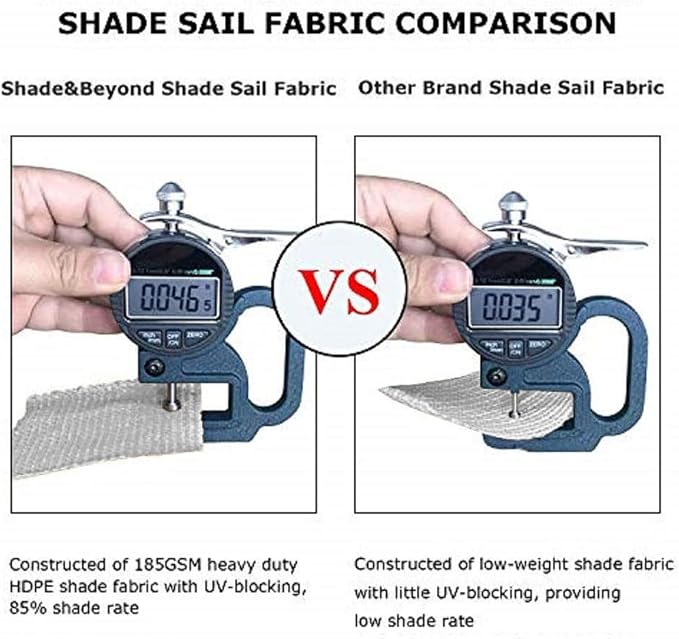 Shade&Beyond Rectangle Sun Shade Sail 20'X26' Permeable Canopy Light Grey - Image 4