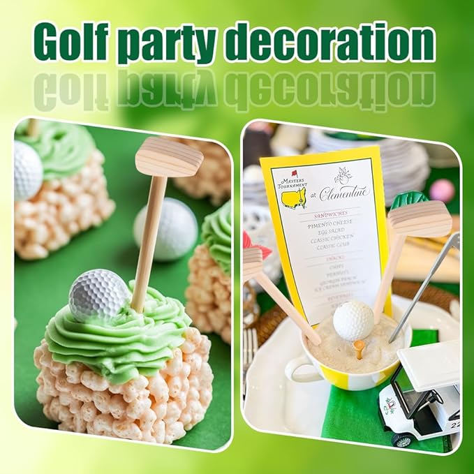 3 Pcs Mini Golf Club for Decorations, 8 Inch Unfinished Wooden Golf Putter for DIY Craft Projects, Party Favors