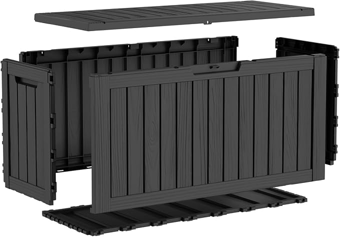 85 Gallon Outdoor Deck Box, Resin Waterproof Storage Box - Image 8