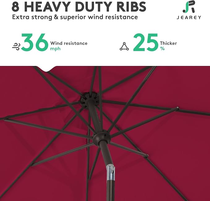 JEAREY 10FT Outdoor Patio Umbrella Outdoor Table Umbrella - Image 5