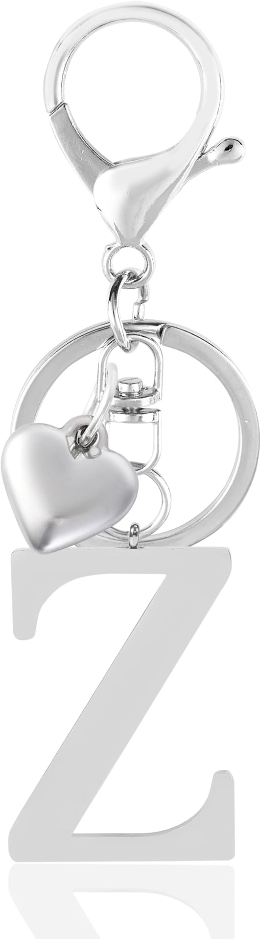 Metal Heart Alphabet Keychain for Women, Girls - Cute Initial Letter Accessories for Purse, Bag Charms and Backpack
