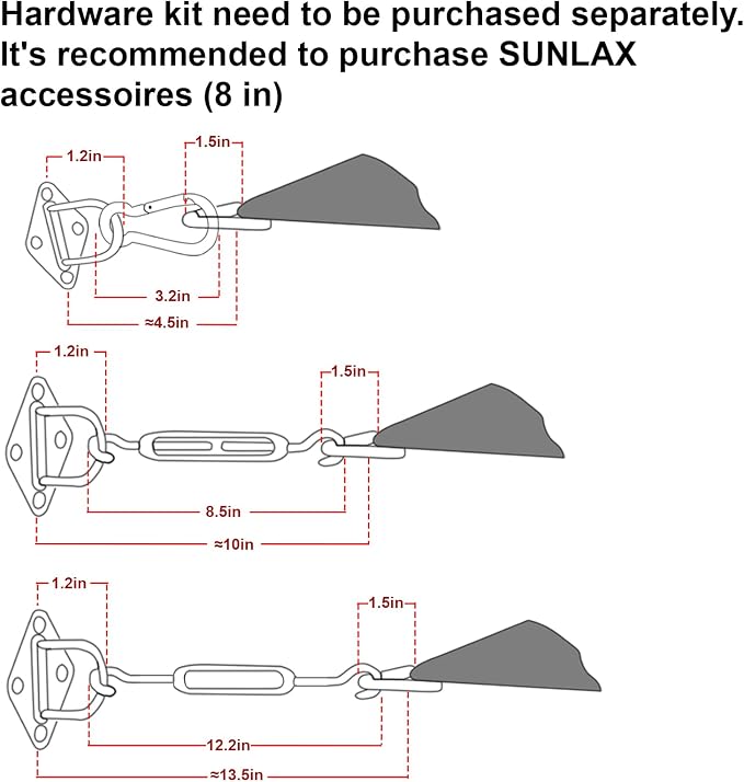 Large Sun Shade Sail 16' x 20' Sand Rectangle UV Block Shade Cover | Outdoor - Image 3