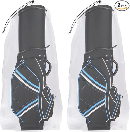 2 Pack Golf Bag Cover, 31x62 inches Extra Large Clear Drawstring Dust Covers Plastic Storage Bags, Good for Household Organizing Reusable