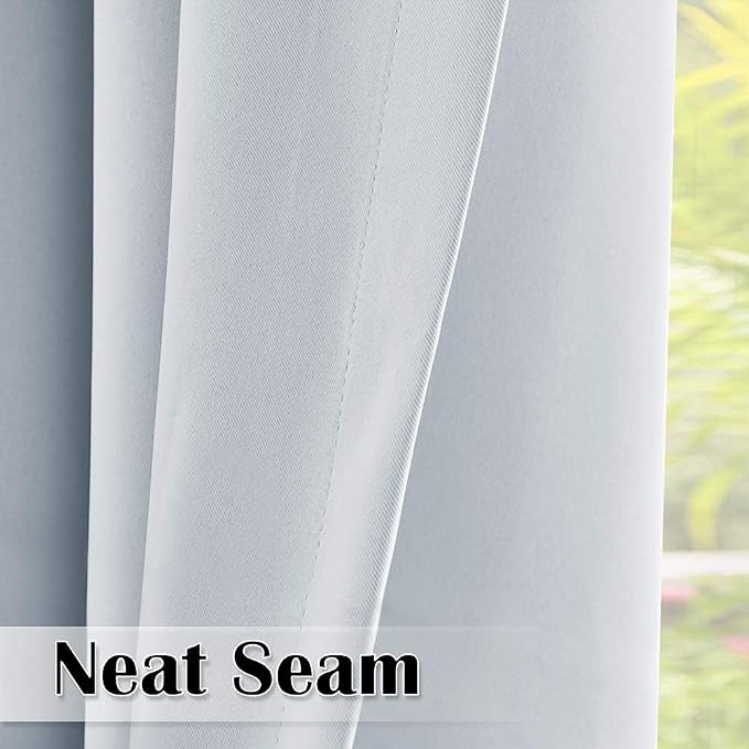 Outdoor Curtains for Patio W70 x L95 Inch Greyish White, 1 Panel | Thick Fabric - Image 7