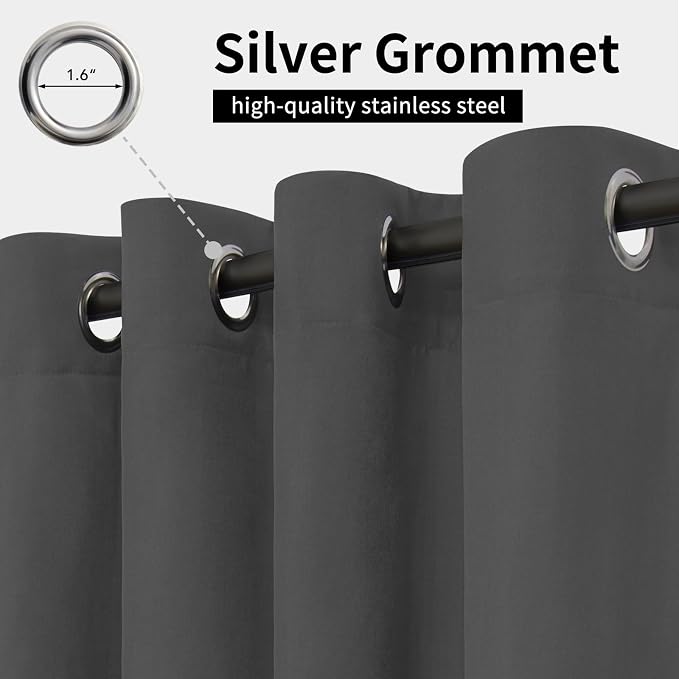 Easy-Going Outdoor Curtains for Patio 6 Panels, 54x84 inch, Weatherproof - Image 2