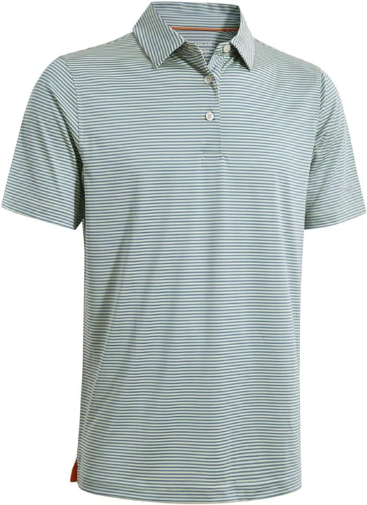 Golf Shirts for Men Dry Fit Short Sleeve Print Performance Moisture Wicking Polo Shirt