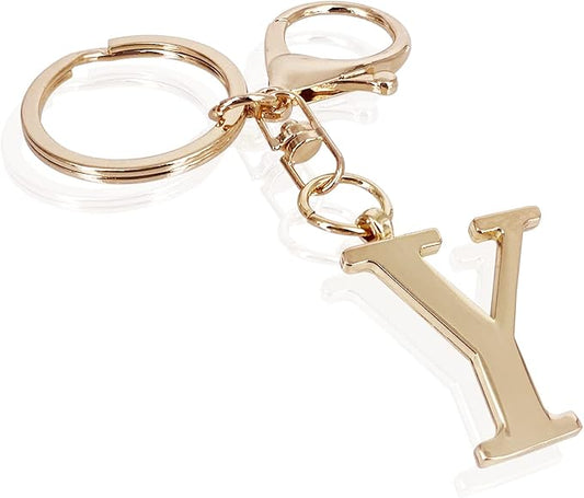 LAXPICOL Gold Letter A-Z Keychain for Women Bag Charms Purse Charms For Handbags Metal Alphabet Initial Letter Keychain