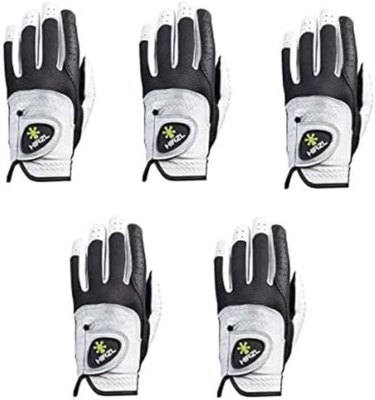 HIRZL Trust Control 2.0 Golf Gloves, All Weather Mens Golf Glove, White/Black, Kangaroo Leather Palm, Cabretta Leather Backhand, Trusted by Pro’s, Sweat Free, Ultimate Grip