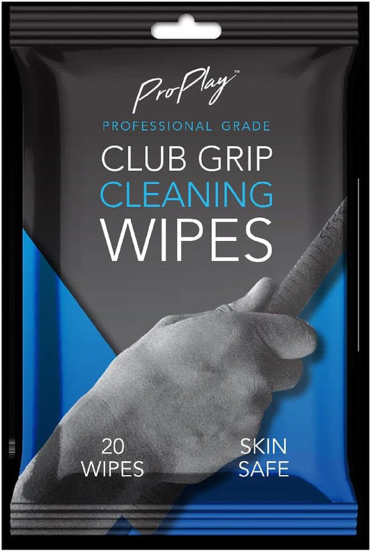 ProPlay Club Grip Cleaning Wipes | Powerful Cleaner Removes Grime, Dirt, and Sweat | Restore Tackiness of Golf Club Grips | Convenient, Resealable Pack - Unscented 1 Pack
