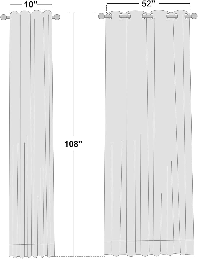 NICETOWN 2 Panels Outdoor Curtains Waterproof Extra Long W52xL108 Beige | - Image 2