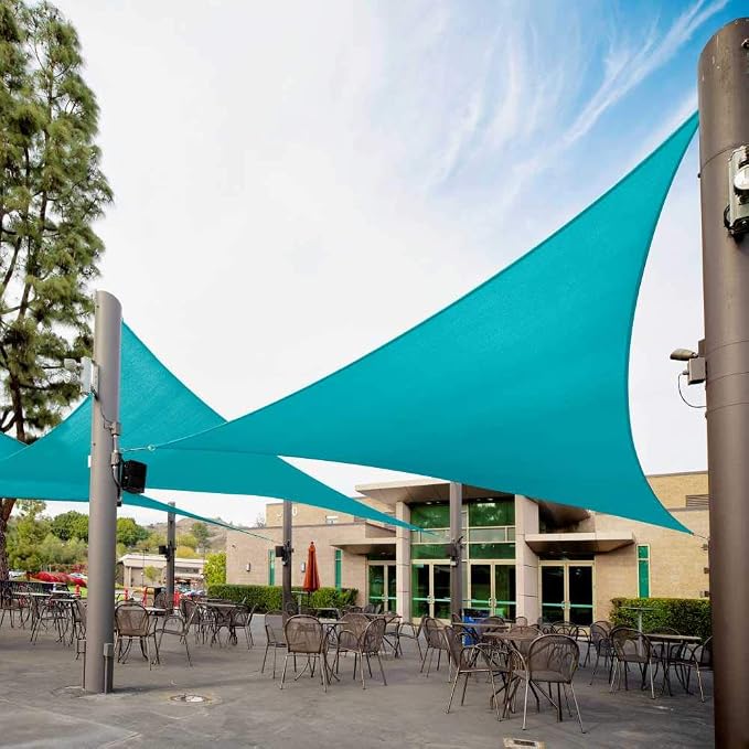 Royal Shade 32' x 32' x 32' Turquoise Triangle Sun Shade Sail Canopy Outdoor by RoyalShade