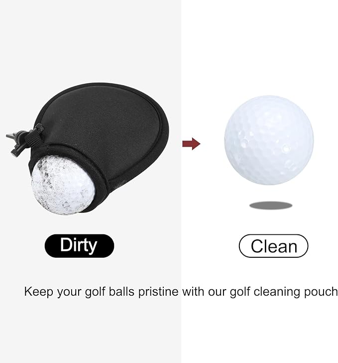 PATIKIL Golf Ball Washer Pouch, Portable Golf Balls Cleaner Pocket Bag with Hanging Clip for Women Golf Exercise