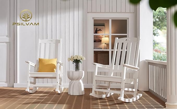 Oversized Outdoor Rocking Chair, HDPE Porch Rocker | High Back Rocking Chairs - Image 7