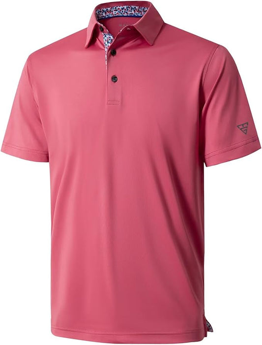 Mens Polo Shirts Short and Long Sleeve Casual Solid Stylish Dry Fit Performance Designed Collared Golf Polo Shirts for Men