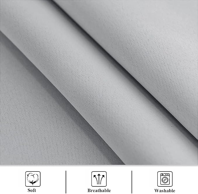 Outdoor Curtains for Patio W70 x L95 Inch Silver Grey, 1 Panel | Extra Wide - Image 6