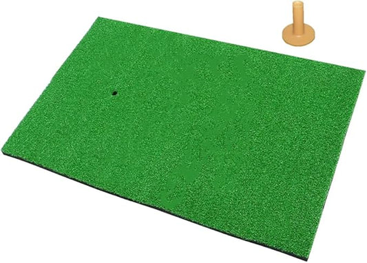 Golf Hitting Mat -32 x 20 inch Artificial Turf, SBR Foam Bottom with Rubber Tee for Swing Practice, which is an Indoor-Outdoor Chipping mat