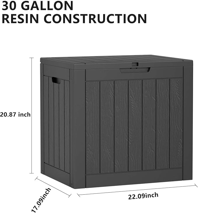 30 Gallon Outdoor Storage Box Waterproof UV Resistant Deck Box | Resin lockable - Image 2