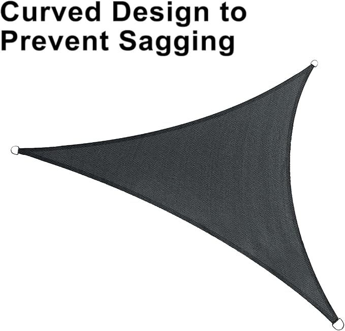 LOVE STORY Custom Size 6' x 7' x 9.2' Sun Shade Sail, Graphite Grey | HDPE - Image 6