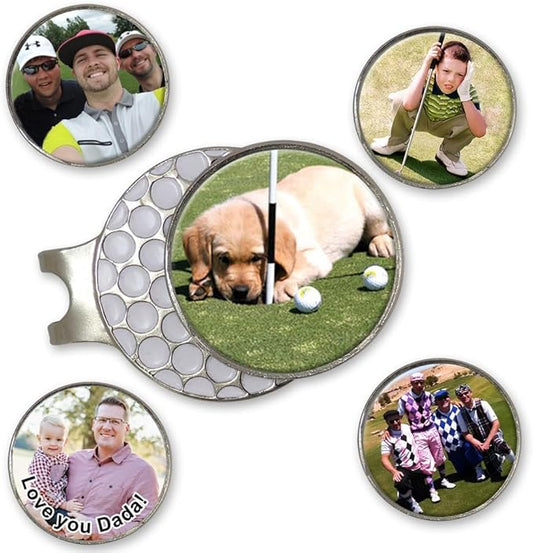 Indiana Metal Craft Golf Ball Marker Magnetic Hat Clip with Personalized Photo or Logo (1 x 1.25 Inches)