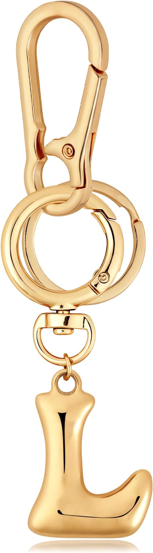 Gold Bubble Heart, Cherry, Bow & More Designs Letter Initial Keychain Bag Charms – Cute Purse Charms for Handbags