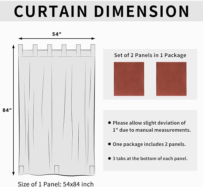 Easy-Going Outdoor Patio Curtains 2 Panels, 54x84 inch, Terra Red | Privacy - Image 6
