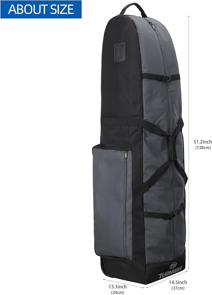 Foldable Padded Golf Travel Bag, Heavy Duty 900D Polyester Golf Club Bag Waterproof Golf Carry Bag Cart Bag with Wheels, Soft-Sided Spacial Size for Golf Gear Transportation
