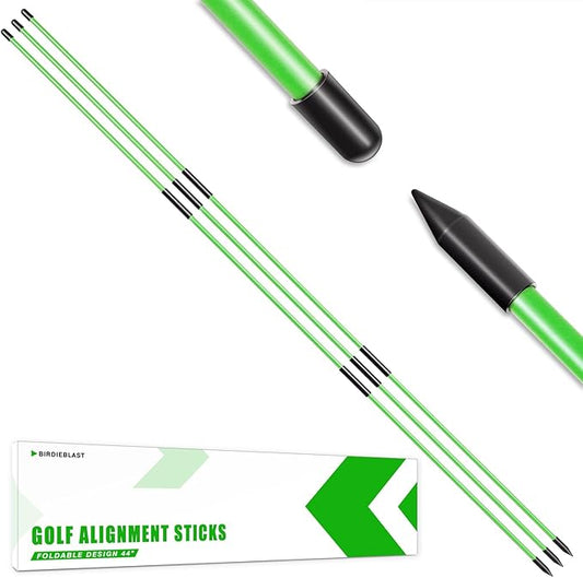 Professional 2 or 3 or 4 Pack Collapsible Golf Alignment Sticks, Premium 40" Alignment Golf Stick Ideal for Aiming, Putting and Swing Practice